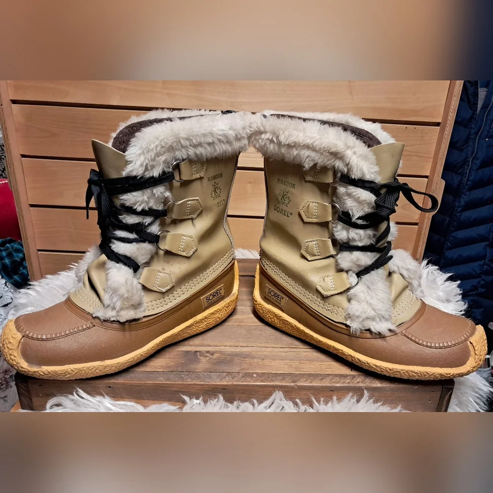 Sorel Nanook Waterproof Winter Boots Size 8 - Picture 1 of 8